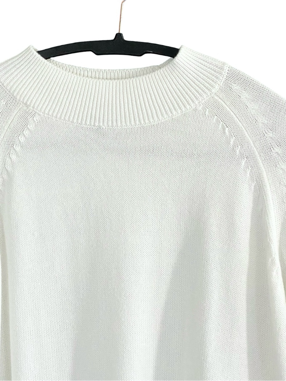 Quince 100% Organic Cotton Mock Neck Sweater White Size XL Coastal Preppy - Picture 5 of 10